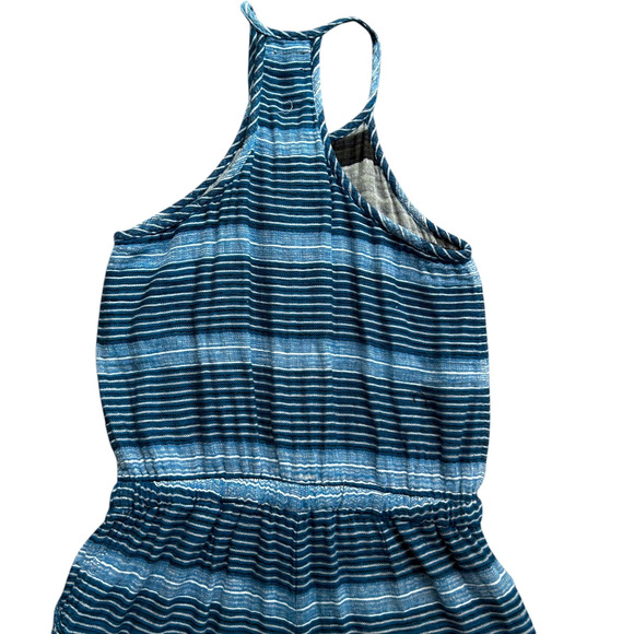 Lou & Grey Small Romper Blue Gray Striped‎ "Baja" Sleeveless Coastal Preppy (9) - Picture 4 of 9